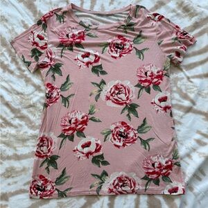 Pink Floral Short Sleeve T-Shirt